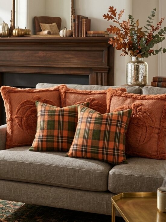 Other - Pumpkin Halloween Throw Pillow Cover – Soft Fur Fluffy 5pcs